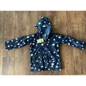 NEW Hatley Kids Boys Rain Jacket Blue Stars Size 6 NWT (0020)